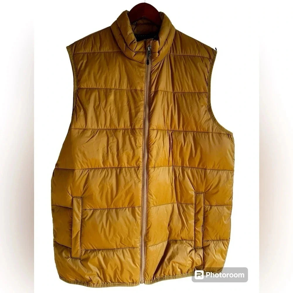 Swiss Tech Gold Nylon Zip Puffer Vest,  Men’s L  42-44